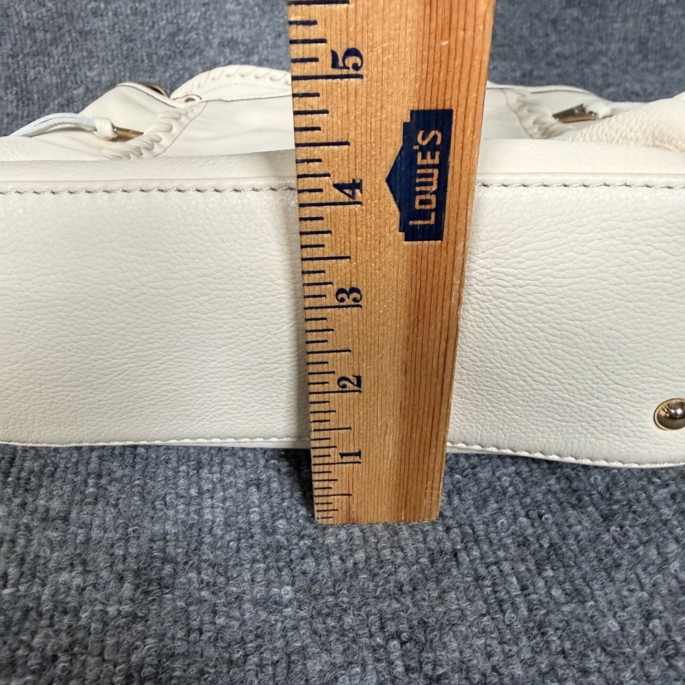 Aimee Kestenberg Artisan Large Bucket Bag Vanilla Pebble Leather Lacing Pockets - Picture 11 of 12